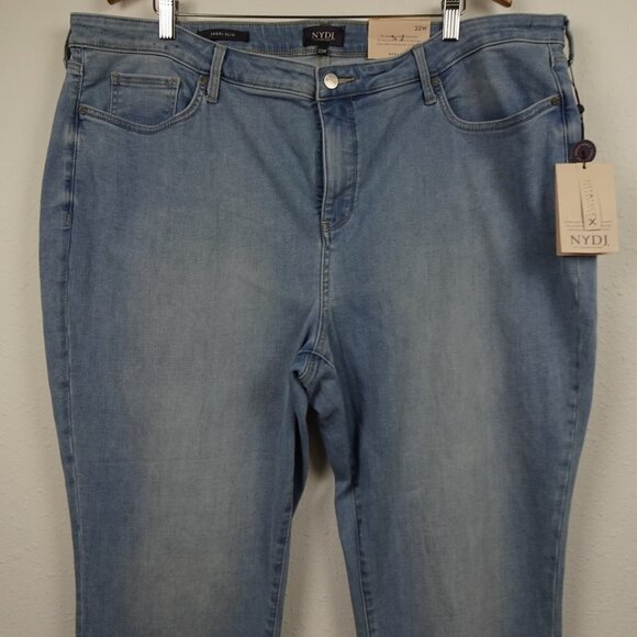 NYDJ Sheri Slim Ankle Jeans Women's Plus Size 22W Blue Stretch Denim - Picture 2 of 12